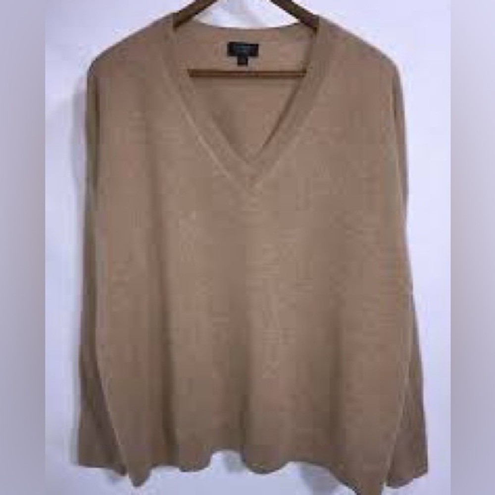 J. Crew Factory Tan V-Neck Sweater